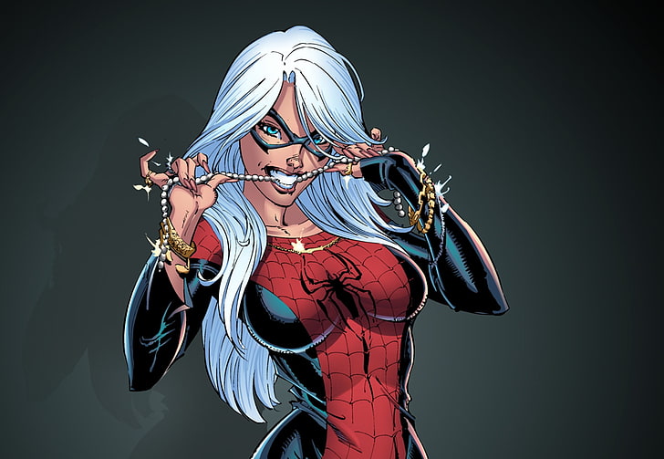 Marvel Spider-Woman illustration, suit, Spider-Man, Black Cat, Felicia Hardy, HD wallpaper