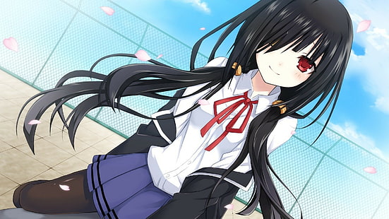 Date ein Live-Tokisaki Kurumi Anime Anime Mädchen Schulmädchen, HD-Hintergrundbild HD wallpaper