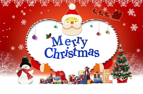 Tapete der frohen Weihnachten, neues Jahr, Geschenke, Sankt, frohe Weihnachten, HD-Hintergrundbild HD wallpaper