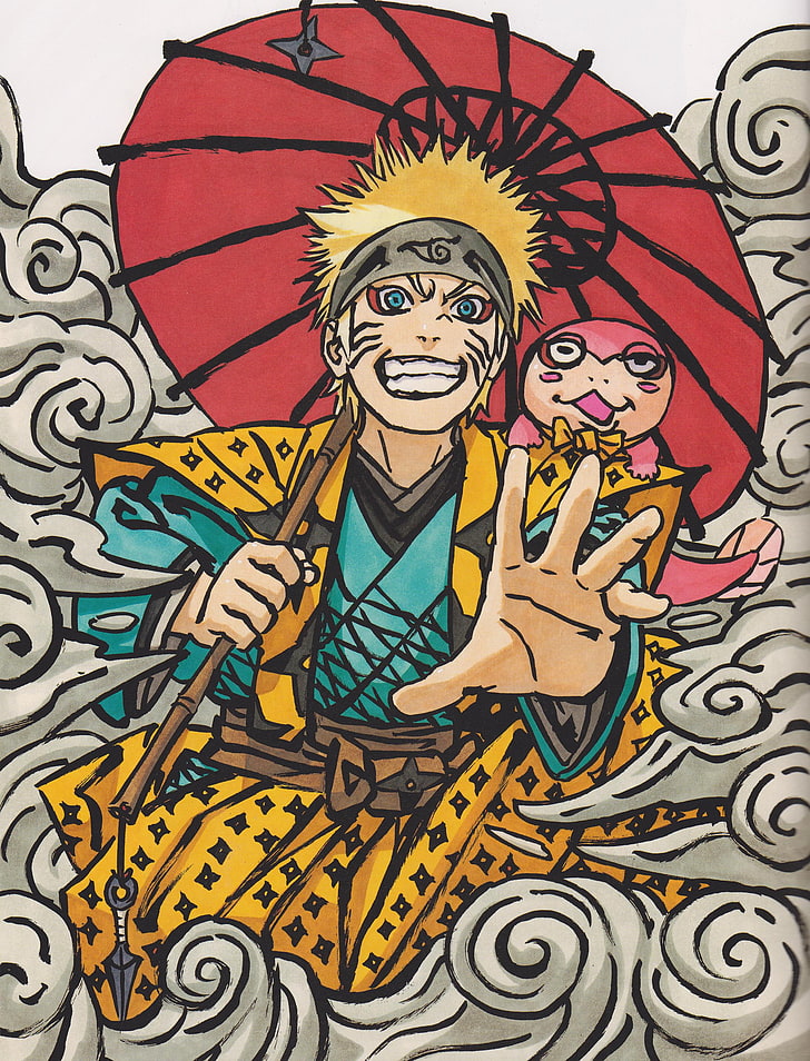 Naruto Shippuuden, Uzumaki Naruto, Masashi Kishimoto, artwork, manga sketch, HD wallpaper