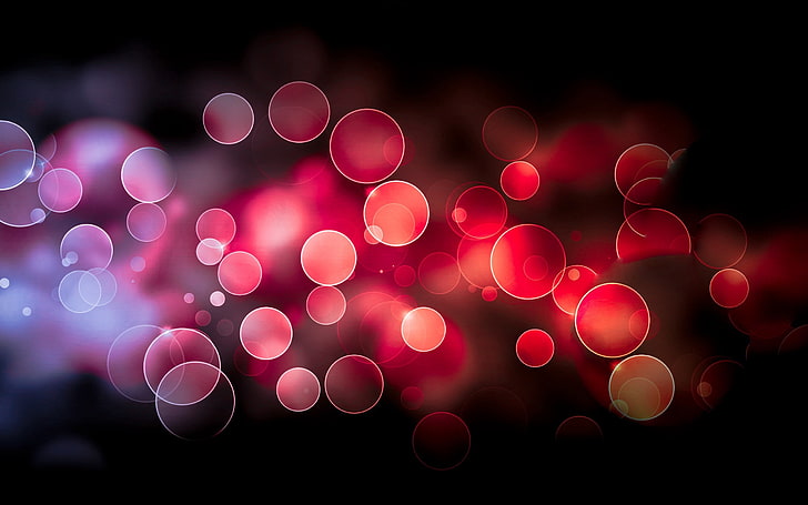 fotografia czerwono-różowa bokeh, rozjaśnienia, koła, plamy, światło, cień, Tapety HD