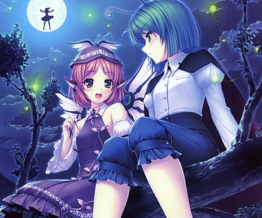 Anime, Touhou, Mystia Lorelei, Rumia (Touhou), Wriggle Nightbug, HD wallpaper HD wallpaper