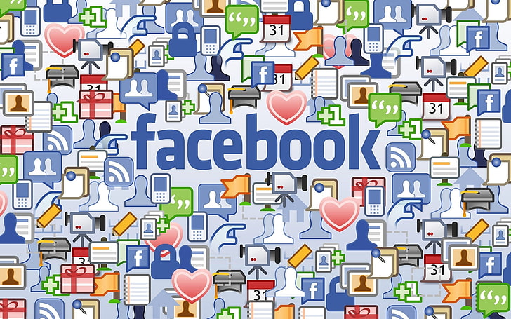 Logotipo de Facebook, Facebook, redes sociales, comunicación, internet, Fondo de pantalla HD