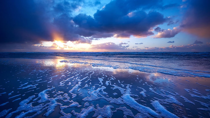 Strand, Sonnenuntergang, Landschaft, HD-Hintergrundbild