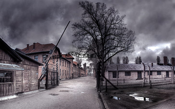 Welcome to Hell, Auschwitz, hdr, HD wallpaper