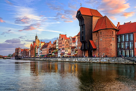Cidades, Gdansk, Cidade, Casa, Polônia, Cidade, HD papel de parede HD wallpaper