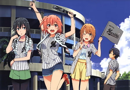 Anime, My Teen Romantic Comedy SNAFU, Hikigaya Hachiman, Iroha Isshiki, Oregairu, Yui Yuigahama, Yukino Yukinoshita, HD wallpaper HD wallpaper