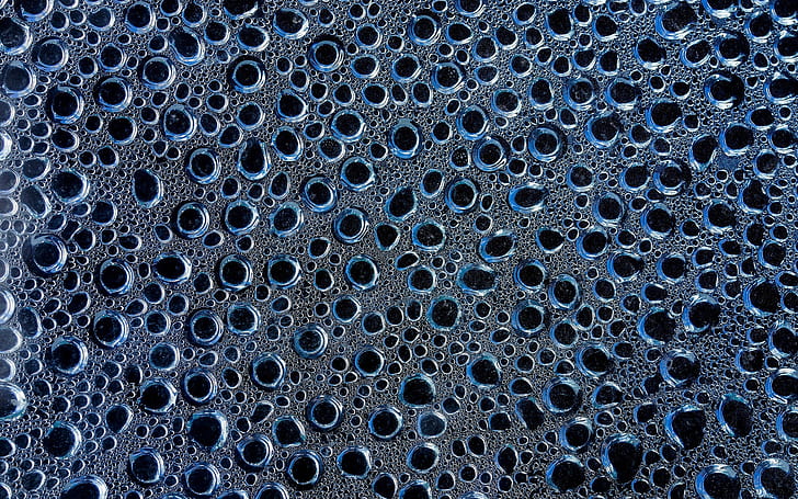 Blue Water Drops, drops, water drops, HD wallpaper