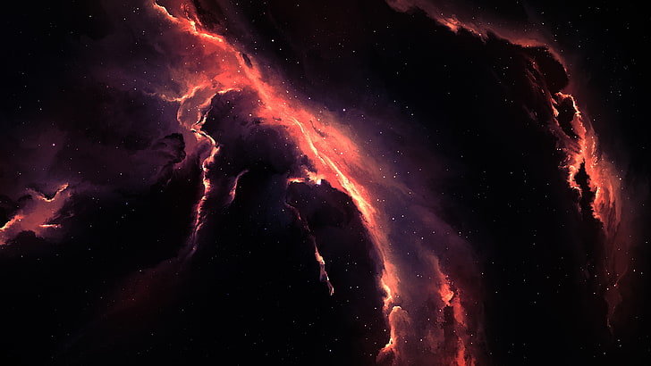 red nebula, nebula, space, Gas giant, 3D, space art, digital art, HD wallpaper
