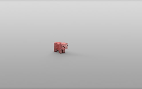 Minecraft Minimal Grey Pig 돼지 HD, 비디오 게임, 회색, 회색, 최소, 마인 크래프트, 돼지, HD 배경 화면 HD wallpaper