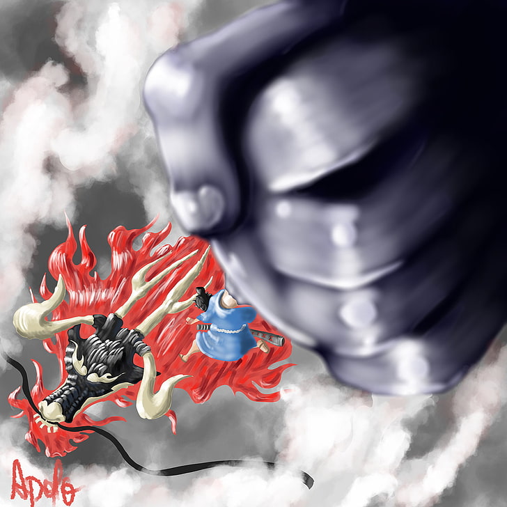 One Piece (Cap 922), Affe D. Ruffy, Kaido, Malerei, HD-Hintergrundbild
