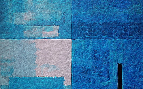 tekstura, ściana, prosty, niebieski, cyjan, biały, kwadrat, Tapety HD HD wallpaper