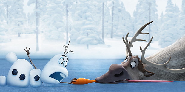 Película, Frozen, Frozen (Movie), Olaf (Frozen), Sven (Frozen), Fondo de pantalla HD HD wallpaper