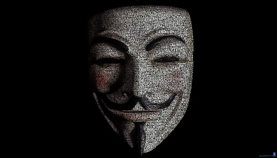 tipografi, kata cloud, Juan Osborne, karya seni, V for Vendetta, Anonymous, Wallpaper HD HD wallpaper