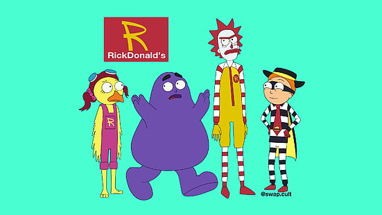 Rick and Morty, McDonald's, Rick Sanchez, Morty Smith, Adult Swim, วอลล์เปเปอร์ HD HD wallpaper