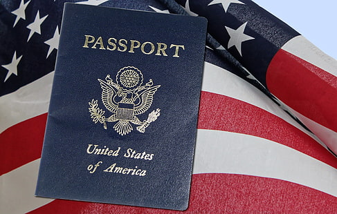 drapeau, Amérique, États-Unis, États-Unis, États-Unis d'Amérique, passeport, Stars and Stripes, La bannière étoilée, Le drapeau des États-Unis d'Amérique, le drapeau national des États-Unis, Citoyenneté américaine, Le passeport américain, Fond d'écran HD HD wallpaper