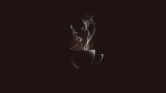 кофе, кофейная чашка, горячий напиток, минимализм, HD обои HD wallpaper
