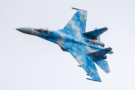 Pesawat tempur, Ukraina, Su-27, angkatan udara Ukraina, Wallpaper HD HD wallpaper