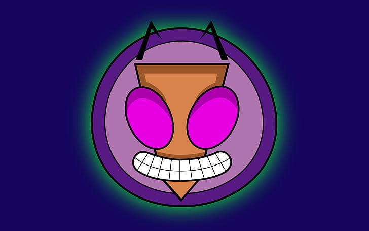 Invader Zim، Cartoon، Cute، Purple Brown and white bee face illustration، Invader zim، cartoon، cute، خلفية HD