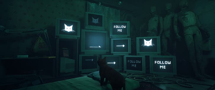 Stray, Game CG, Guru berbulu kucing, annapurna, Wallpaper HD