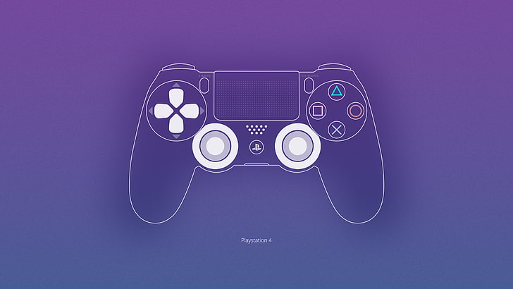 скица на игровия контролер, PS4, конзола, геймпад, Dualshock, HD тапет