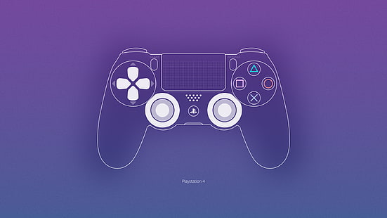 скица на игровия контролер, PS4, конзола, геймпад, Dualshock, HD тапет HD wallpaper