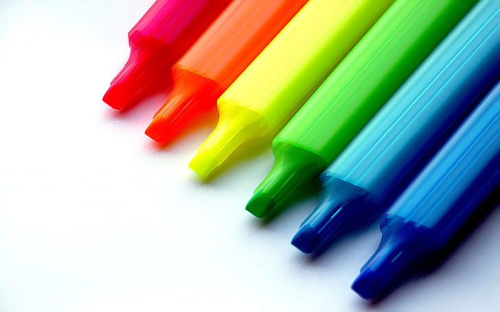 Цветной карандашный маркер HD, разноцветные ручки, цифровые / художественные работы, красочные, карандаш, маркер, HD обои