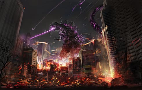 Shin Godzilla, film, creature, Giappone, Godzilla, opere d'arte, Sfondo HD HD wallpaper