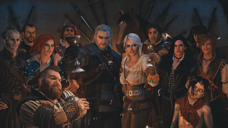 Ciri, Geralt von Rivia, Shani, The Witcher 3: Wilde Jagd, Triss Merigold, Yennefer von Vengerberg, Yennifer, HD-Hintergrundbild
