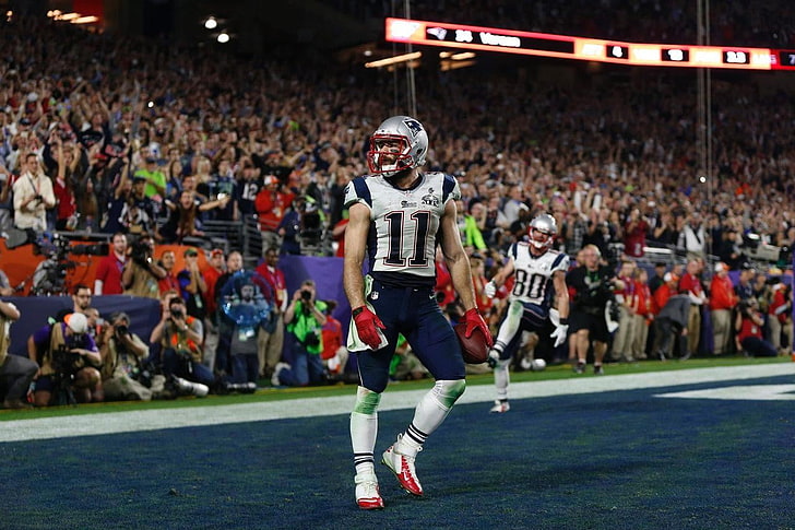 Tom Brady, NFL, Super Bowl, Seattle Seahawks, New England Patriots, Julian Edelman, HD wallpaper