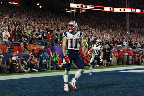 Tom Brady, NFL, Super Bowl, Seattle Seahawks, New England Patriots, Julian Edelman, HD wallpaper HD wallpaper