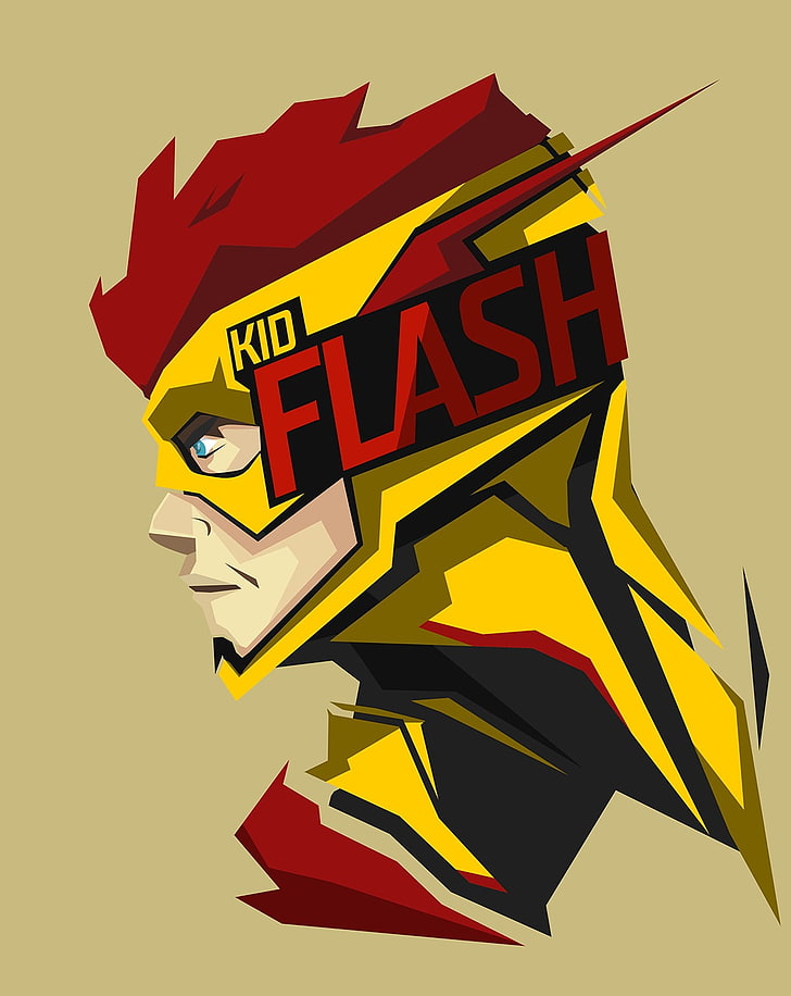 Kid Flash animowany plakat postaci, superbohater, Flash, DC Comics, Tapety HD, tapety na telefon