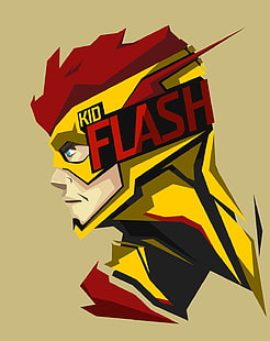 Poster karakter animasi Kid Flash, pahlawan super, Flash, DC Comics, Wallpaper HD HD wallpaper