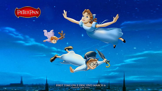 Peter Pan y Wendy Darling Disney imagen dibujos animados fondos de pantalla 1920 × 1080, Fondo de pantalla HD HD wallpaper