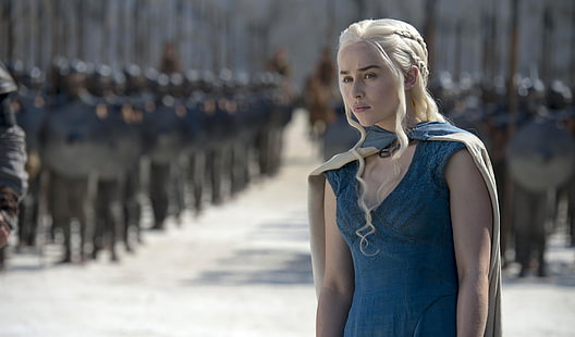 фотография със селективен фокус на Daenerys Targaryen, Emilia Clarke, Daenerys Targaryen, сезон 4, Game of Thrones, HD тапет HD wallpaper