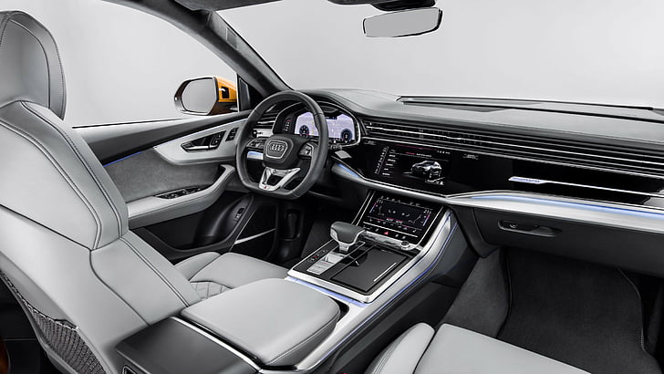 Audi Q8, внедорожник, авто 2019 года, HD обои