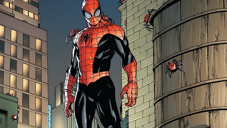 Marvel Comics, Superior Spider-Man, Spider-Man, red, black, superhero, HD wallpaper