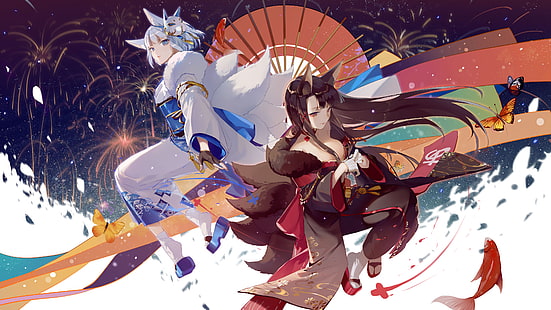 Anime, Azur Lane, Akagi (Azur Lane), Kaga (Azur Lane), HD wallpaper HD wallpaper