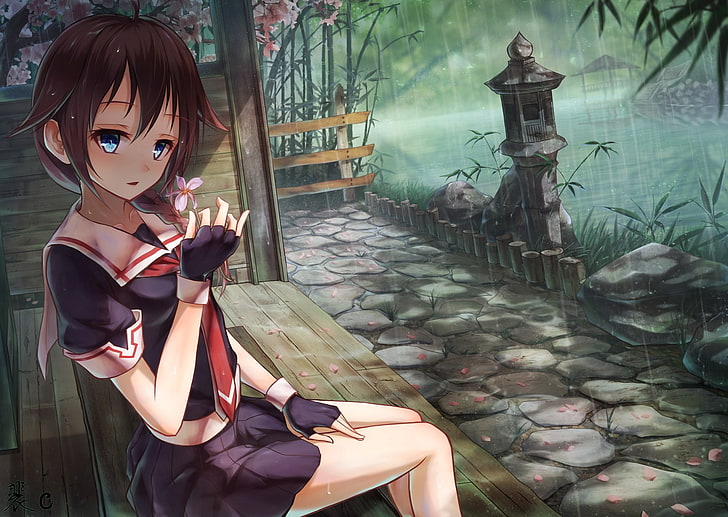 Anime Mädchen, Anime, Kantai Collection, Shigure (KanColle), HD-Hintergrundbild