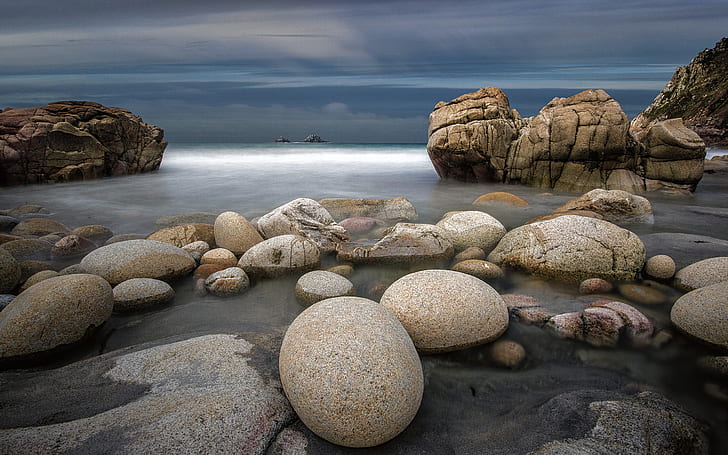 Rocks Stones Ocean HD, przyroda, ocean, skały, kamienie, Tapety HD