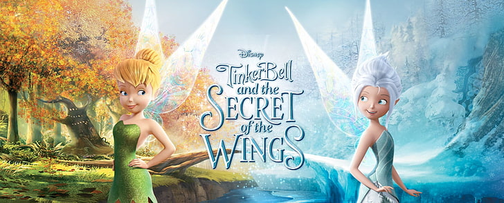 Tinker Bell dan Rahasia sayap, film, bell tinker, musim dingin, rahasia sayap, fantasi, hijau, gadis, perwinkle, disney, biru, peri, Wallpaper HD