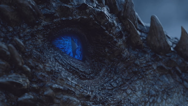 blå djuröga, Game of Thrones, Ice Dragon, drake, A Song of Ice and Fire, HBO, blue, HD tapet