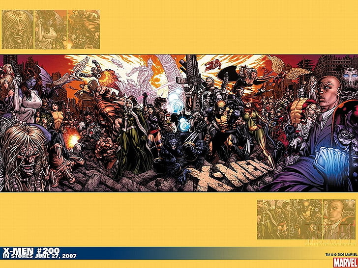 X-Men, Melek, Buz Adamı (Marvel Çizgi Romanları), Mystique (Marvel Çizgi Romanları), Phoenix (Marvel Çizgi Romanları), Psylocke (Marvel Çizgi Romanları), Rogue (Marvel Çizgi Romanları), Sabertooth, Wolverine, HD masaüstü duvar kağıdı