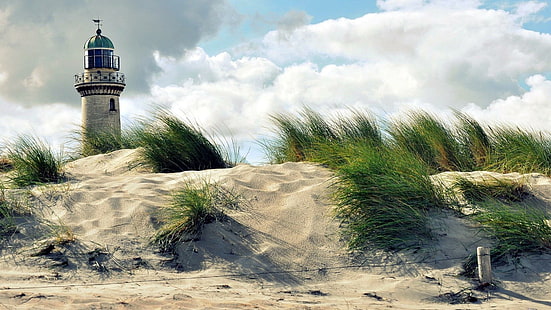 Strand Leuchtturm, Leuchttürme, Strände, Natur, Sand, Natur und Landschaften, HD-Hintergrundbild HD wallpaper