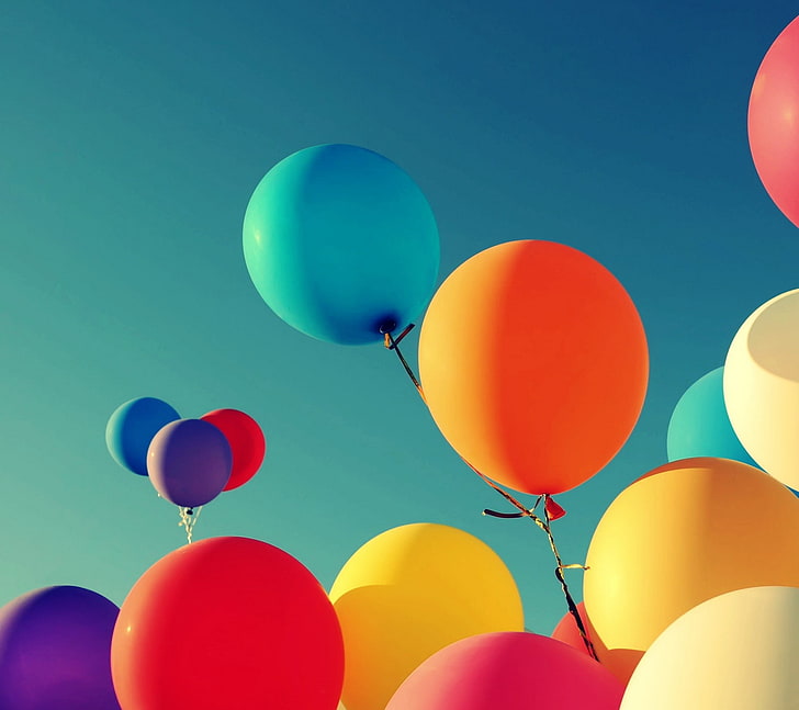 balony w różnych kolorach, balon, Tapety HD