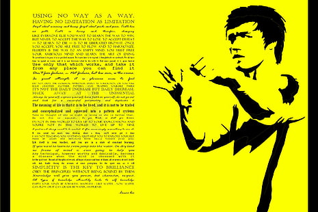 Bruce Lee ilustração, motivacional, esportes, escrita, Bruce Lee, HD papel de parede HD wallpaper