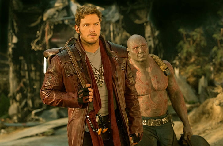 Film, Guardians of the Galaxy Vol. 2, Drax The Destroyer, Peter Quill, Star Lord, HD tapet