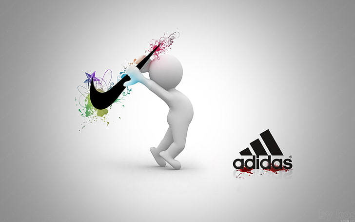 โลโก้ adidas และ Nike, Adidas, การต่อสู้, แบรนด์, Nike, รูปภาพ, วอลล์เปเปอร์ HD