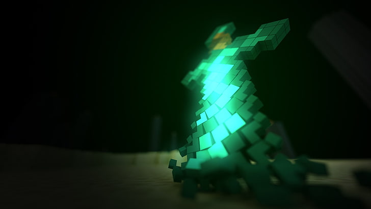 grüne Minecraft Kreuz Lampe, grünes Kreuz beleuchtete Lampe, Minecraft, Videospiele, HD-Hintergrundbild