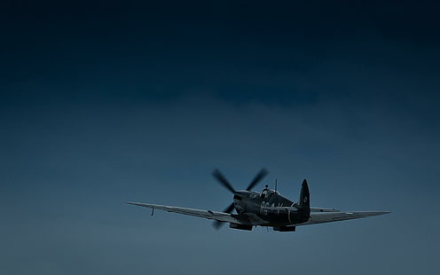 Spitfire at Dusk, supermarine, avião, vintage, segunda guerra mundial, avião, clássico, britânico, spitfire, crepúsculo, antiguidade, HD papel de parede HD wallpaper